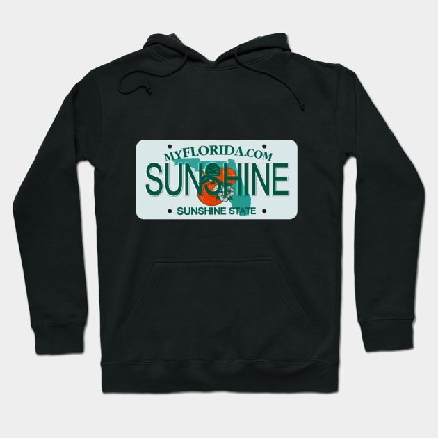 Sunshine Florida License Plate Hoodie by Mel's Designs